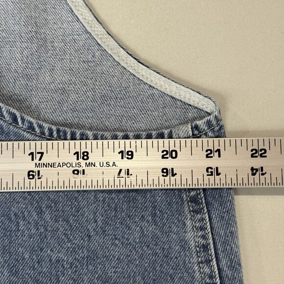 We The Free People High Roller Jumpsuit Womens L Blue Denim Pull On Relaxed Crop - Picture 3 of 10